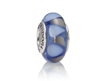 Pandora Muranoglas Charm Hellblau und Grau 790637